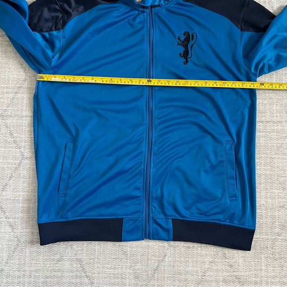 Franky Max Men’s Black/Blue Dragon Logo Lightweight Zip Up Track Jacket - Picture 5 of 8